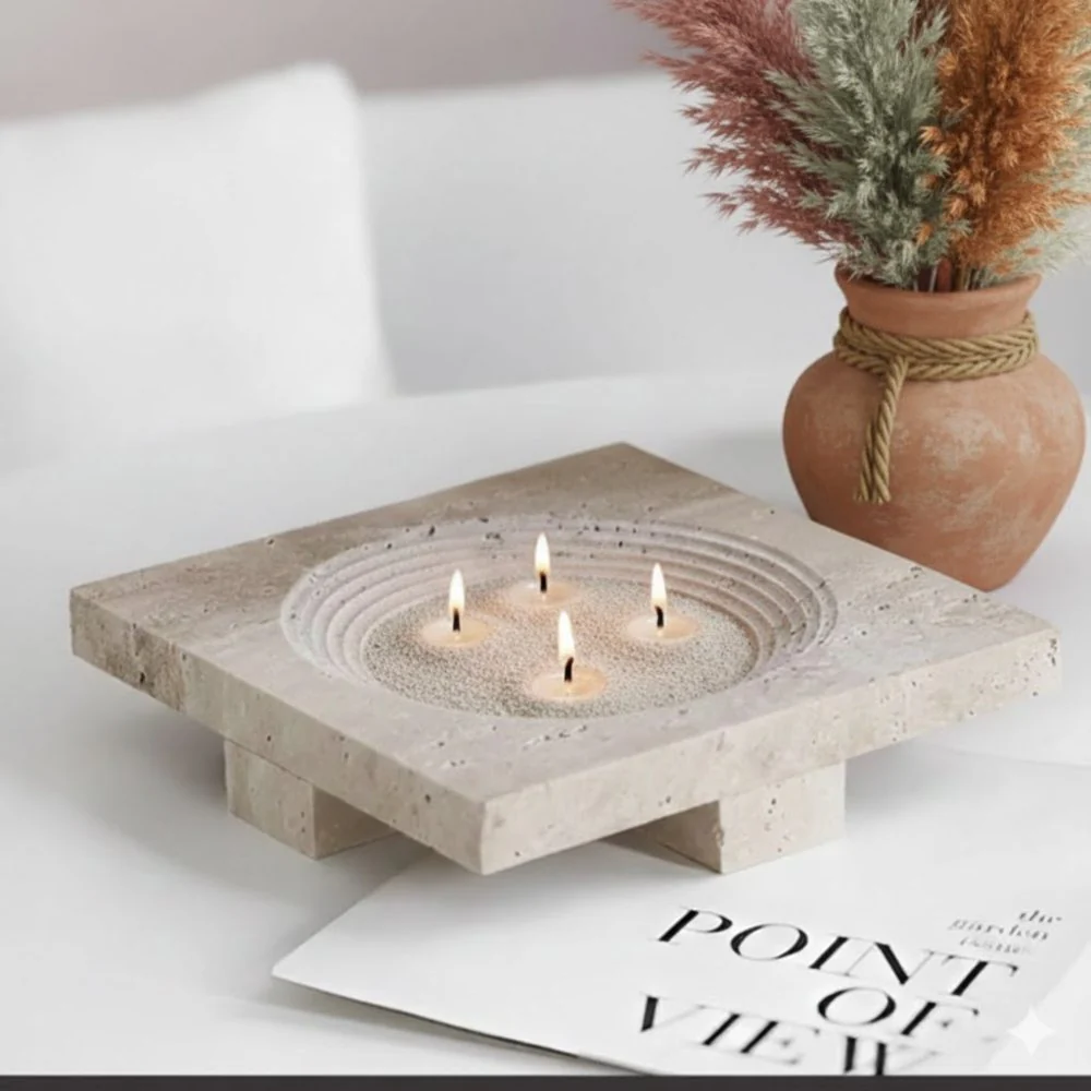 Marble Grain Square-פניני שעווה - Image 3